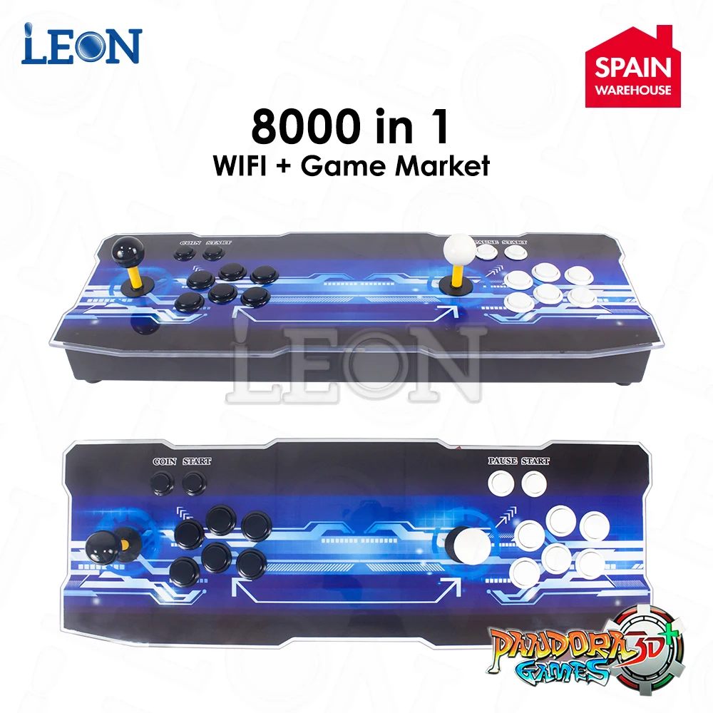 LEON аркадная игровая консоль Pandora Box 3d Wifi 8000 игры 6 кнопок джойстик 2 игрока