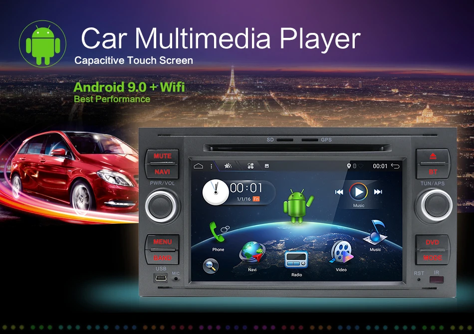 Автомобильный dvd-плеер Bosion 2DIN мультимедиа для Ford Fiesta Ford Focus 2 Mondeo 4 C-Max S-Max FusionTransit радио gps навигация
