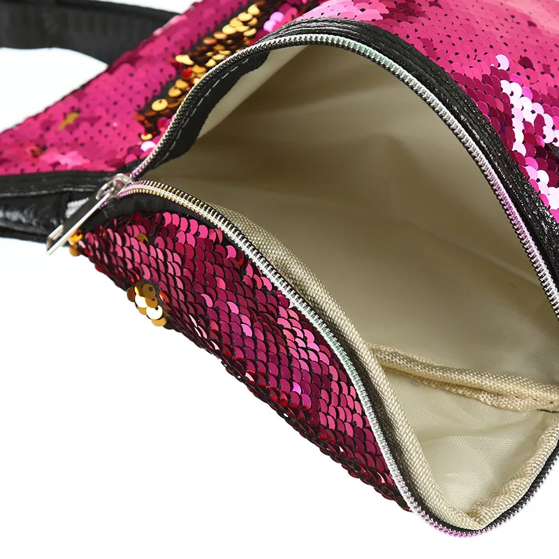 

Sequins Waist Bags Women Belt Bags Fanny Packs Bum Bag Phone Zipper Waist Pouch 2019 New