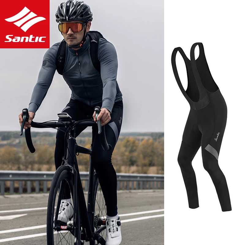 Мужские велосипедные штаны Santic с 4D подкладкой зимний комбинезон для горного