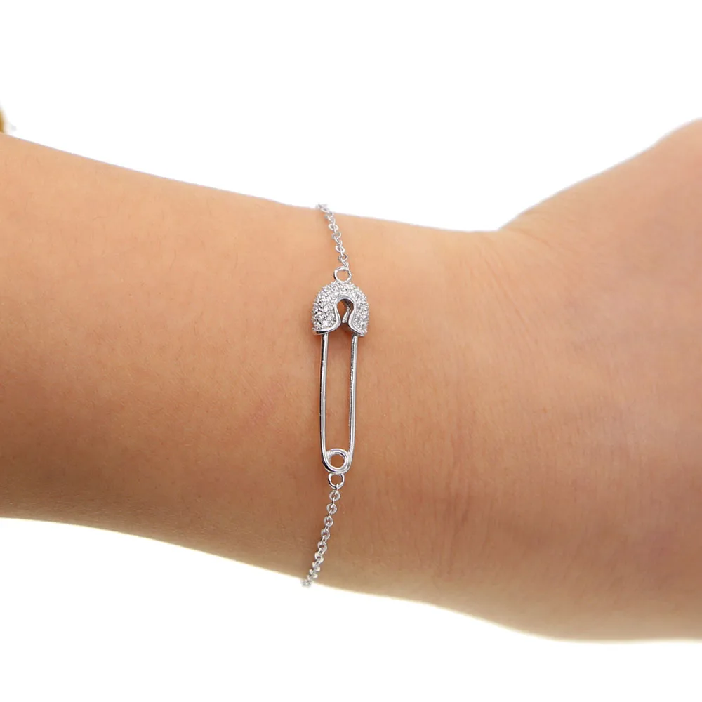 Дропшиппинг нежные изящные ожерелья булавка для безопасности шарм проложенный cz