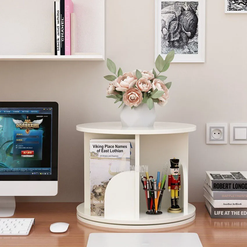 Креативная детская книжная полка простая настольная с поворотом на 360 градусов
