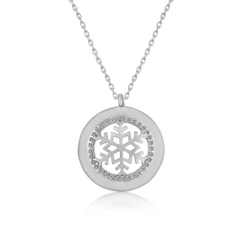 

Серебряное женское ожерелье Silverlina со снежинками