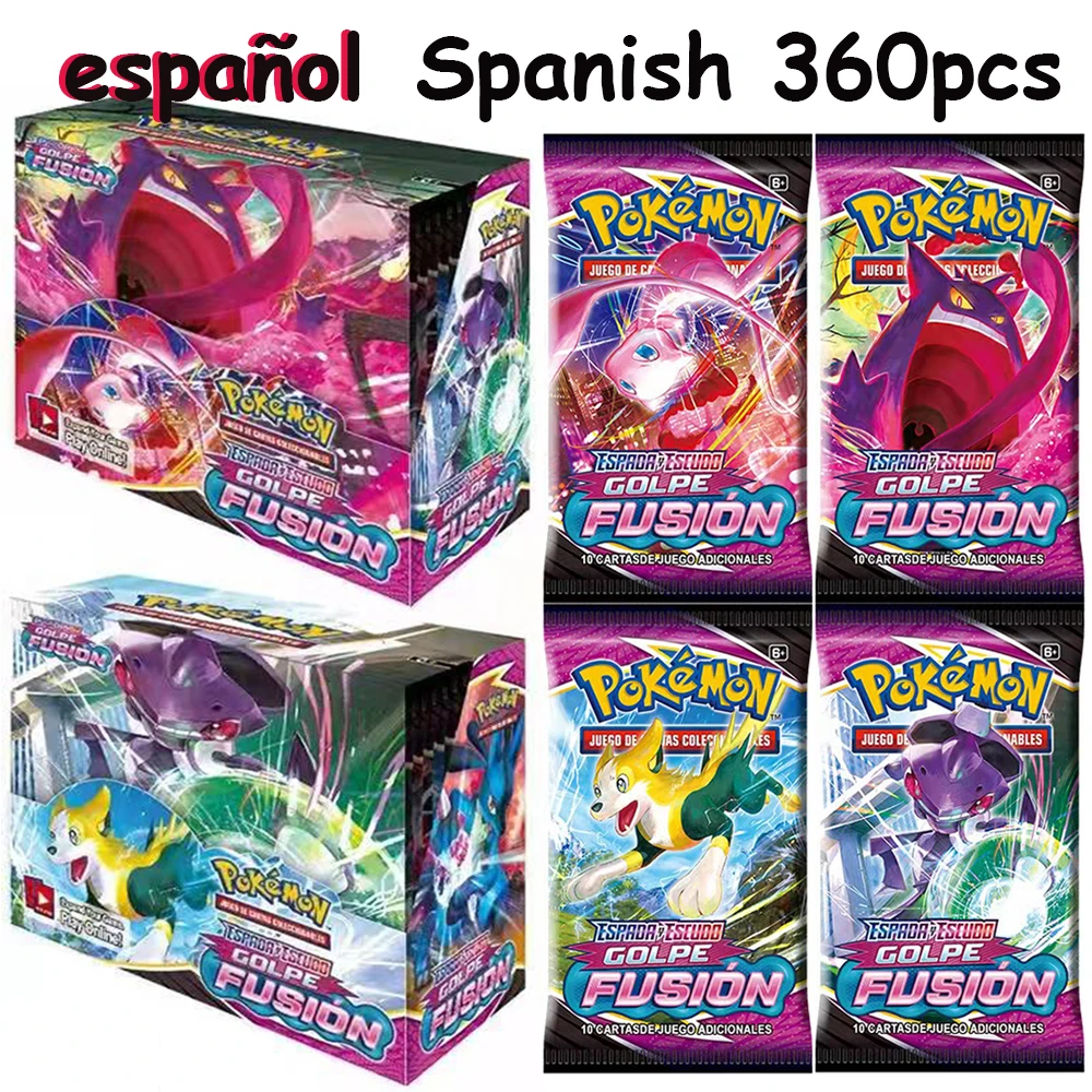 2021 newest pokemon 324 360pcs cards toys spanish trading card game sword shield collection box card energy trainer tag team free global shipping