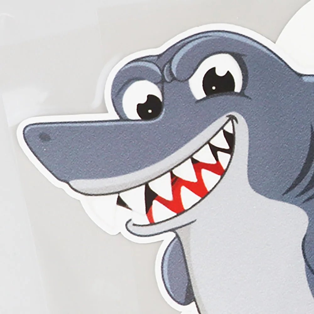 

YJZT 13.4CM12.5CM Shark Cartoon Smiling PVC Car Sticker Decal 11C-0040