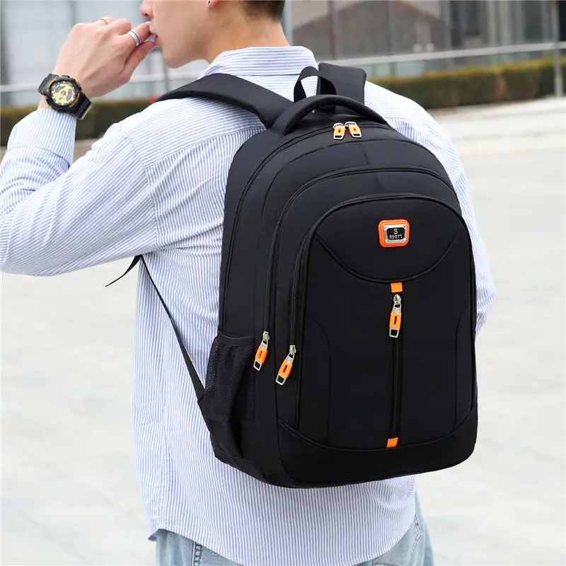 

Large Capacity Men Backpack Laptop 15.6 Inch Black Nylon Multifunction Backpack School Bag for Boys Teen 2021 New