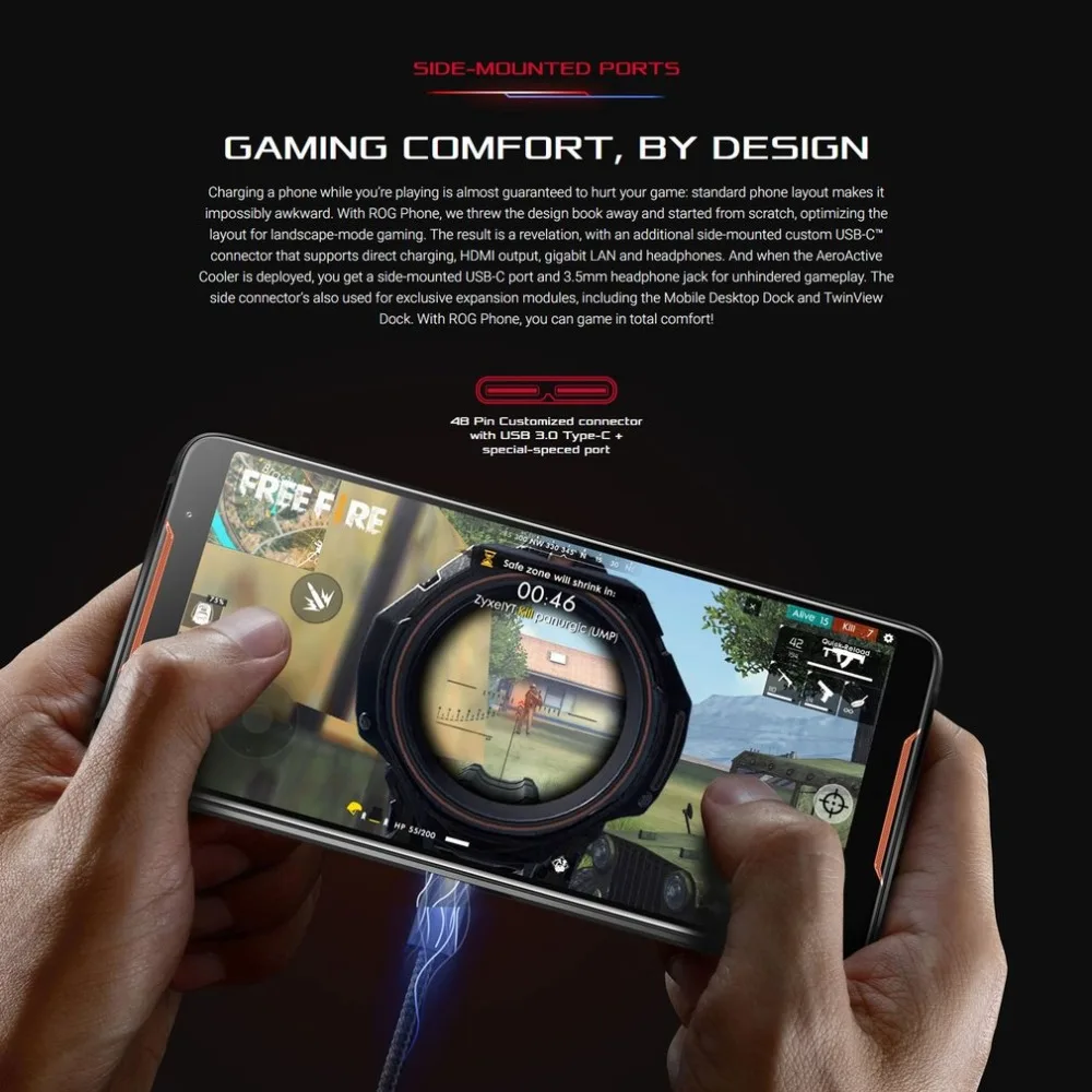 ASUS игровой телефон ROG Phone ZS600KL 6 дюймов Bluetooth 5,0 2160*1080 Мобильный телефон Смартфон