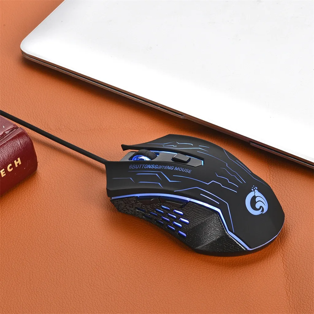 USB эргономичные мыши 7 режимов подсветки до 3600 DPI RGB Проводная игровая мышь