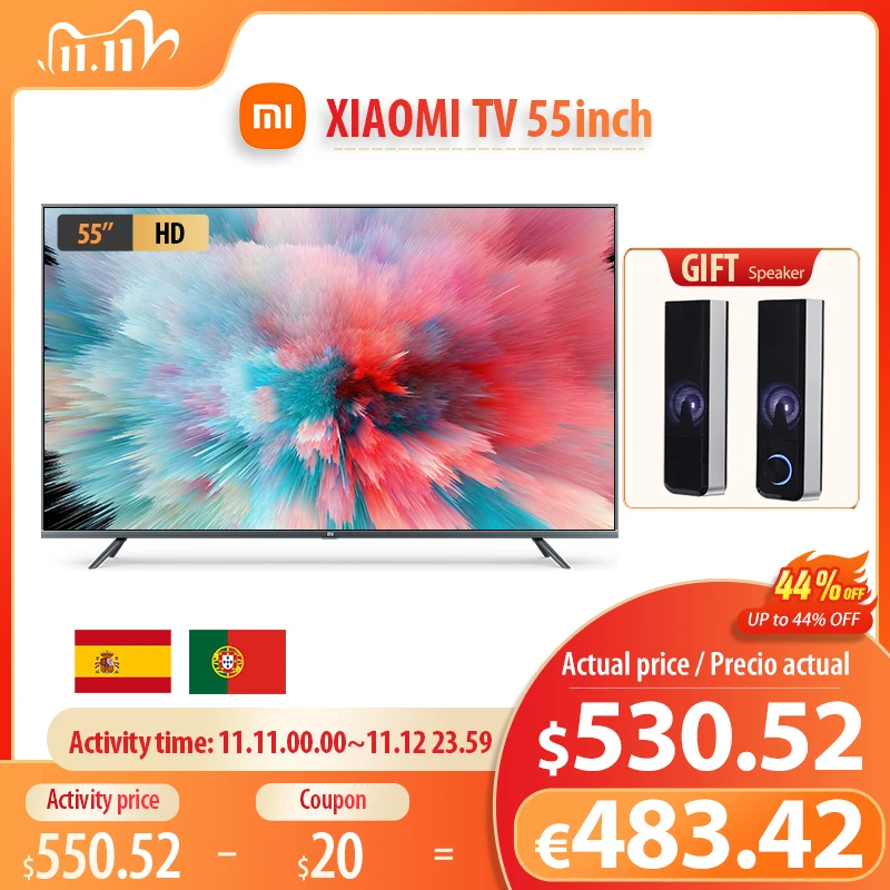 

Xiaomi Smart TV 4K телефон, экран 5055 дюймов, LED, HDR, Android
