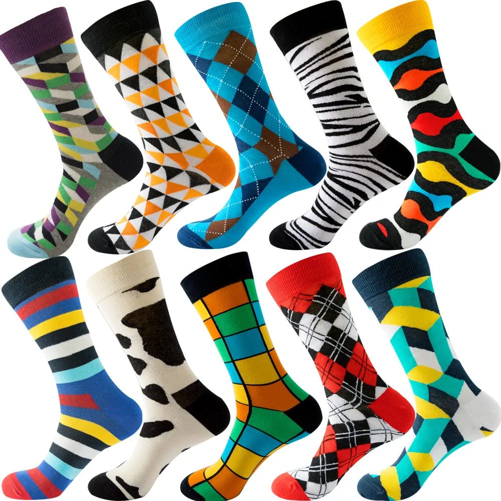 

10pairs Combed cotton fashion hip-hop trend element socks winter socks soft wear-resistant warm men's and women's long socks