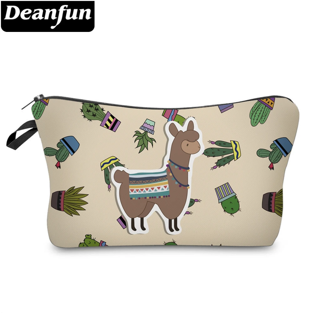 Deanfun растение животных Печать Водонепроницаемый кактус кофе лама косметичка