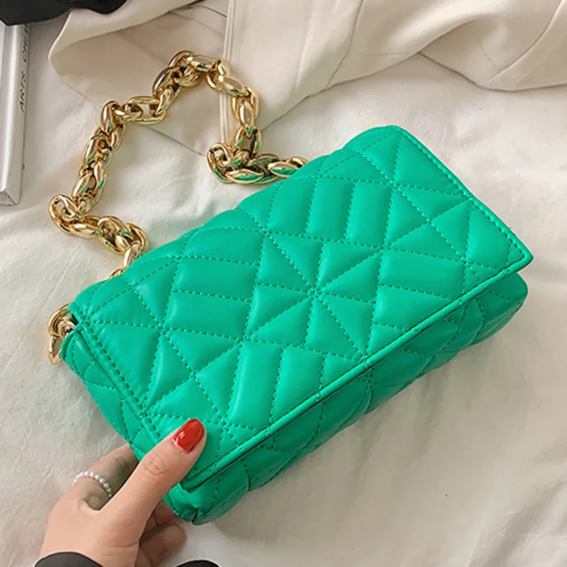 

Solid Color PU Leather Shoulder Baguette Bags For Women 2021 Women's Designer Small Chain Flap Handbag Female Travel Armpit Bag