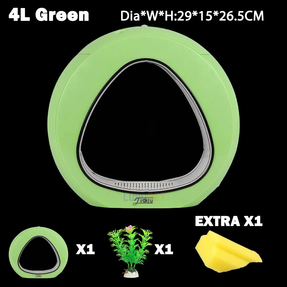 4L green 4L 6L 13L экологии аквариума интеграции фильтр светодиодный светильник Системы Mini Nano бак офисный Настольный аквариум 110 V-240 V - Цвет: 4L green