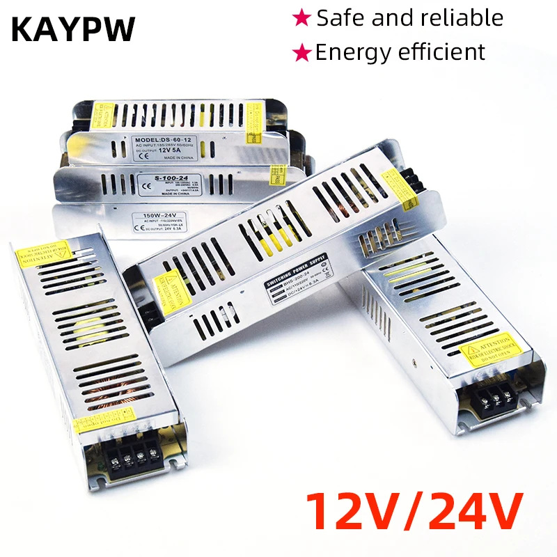 Kaypw Сверхтонкий мини блок питания 12 В 24 5a 8a 15a 30a 60 Вт 100 150 200 250 360 модуль