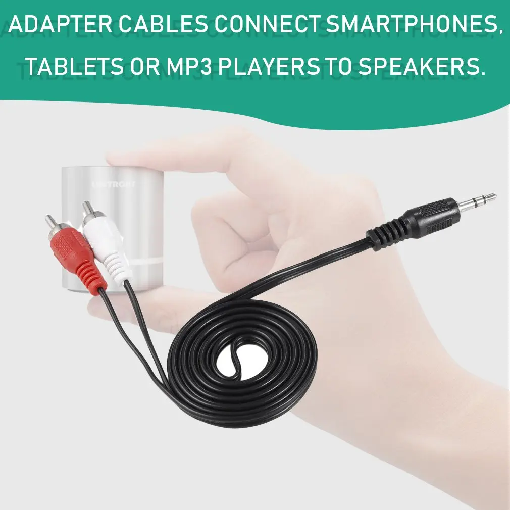 1/8 Inch 3.5mm Plug Jack to 2 RCA Male Stereo Audio Earphone Headphone Headset Y Splitter Adaptor Cable | Обустройство дома