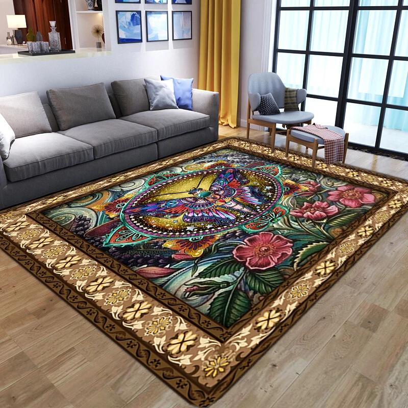 Большие 3D ковры с цветочным принтом для дома гостиной роскошные коврики-бабочки