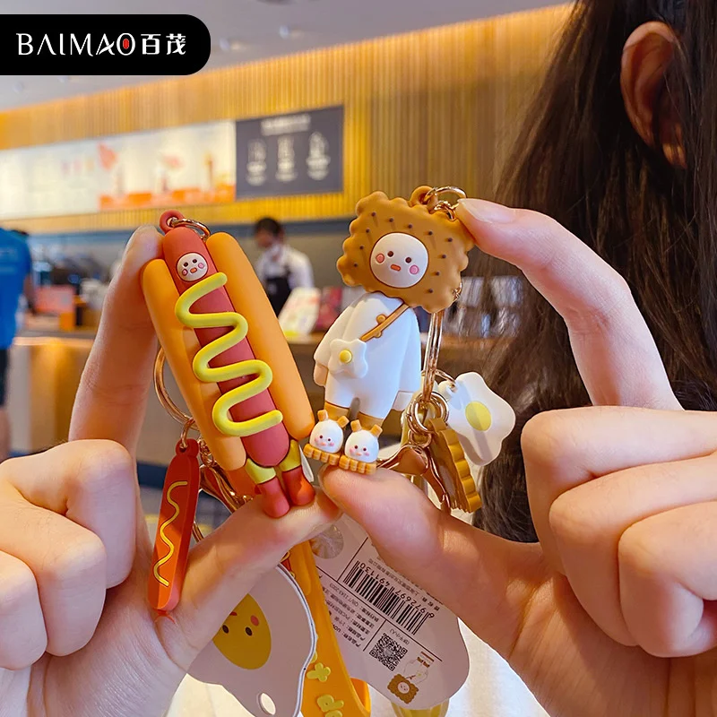 

Food Series Key Chain Fashion Couple Pendant Creative Gift Doll Key Chain Creative Men And Women Bag Pendant kawaii backpack