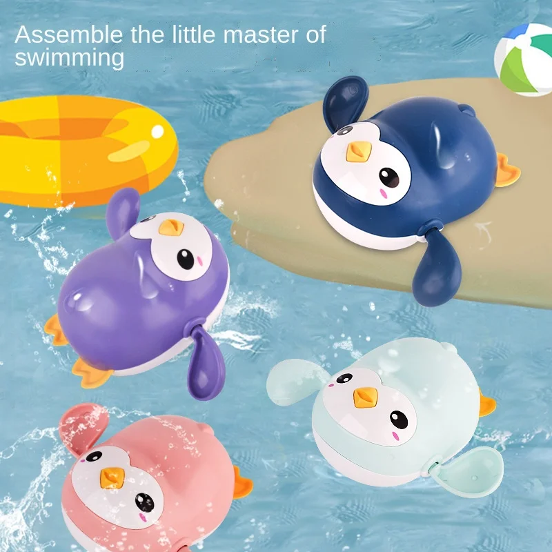 

Interactive Toys for Children Cute Funny Penguin Whale ABS Bath Baby Toys Safe Secure Baby Bathing Good Partner