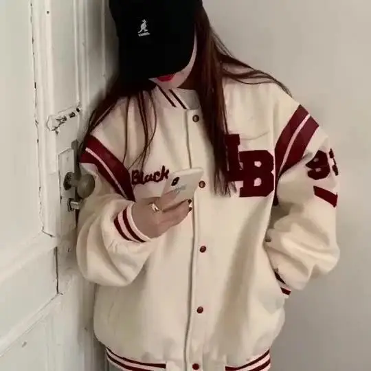 

Women's coat loose new Korean student versatile Baseball Jacket embroidered sweater coat women