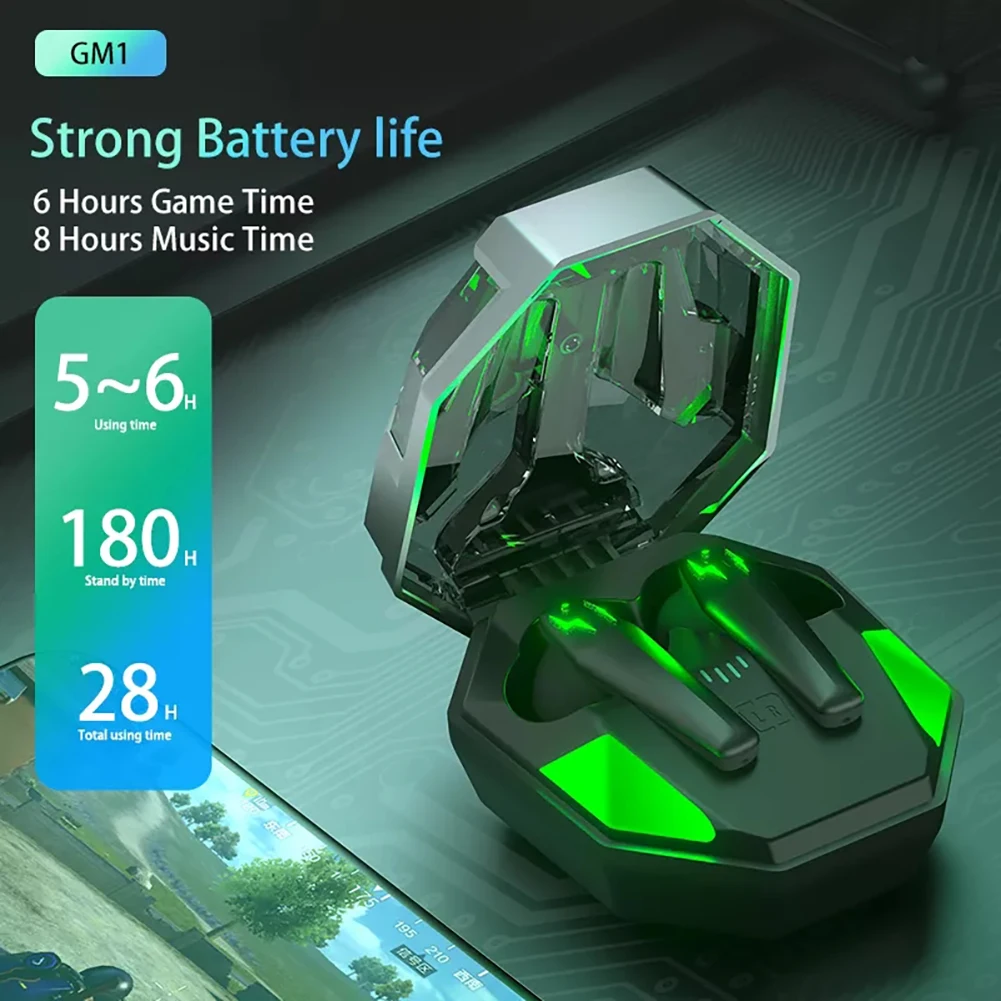 

Беспроводные Игровые наушники, водонепроницаемые наушники со светодиодный ным дисплеем и микрофоном GM1, настоящие Беспроводные спортивные...