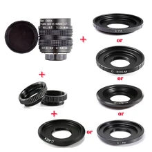 Fujian 35mm f/1.7 APS-C CCTV Lens+adapter ring+2 Macro Ring for NEX FX M4/3 NIKON1 EOSM Mirroless Camera