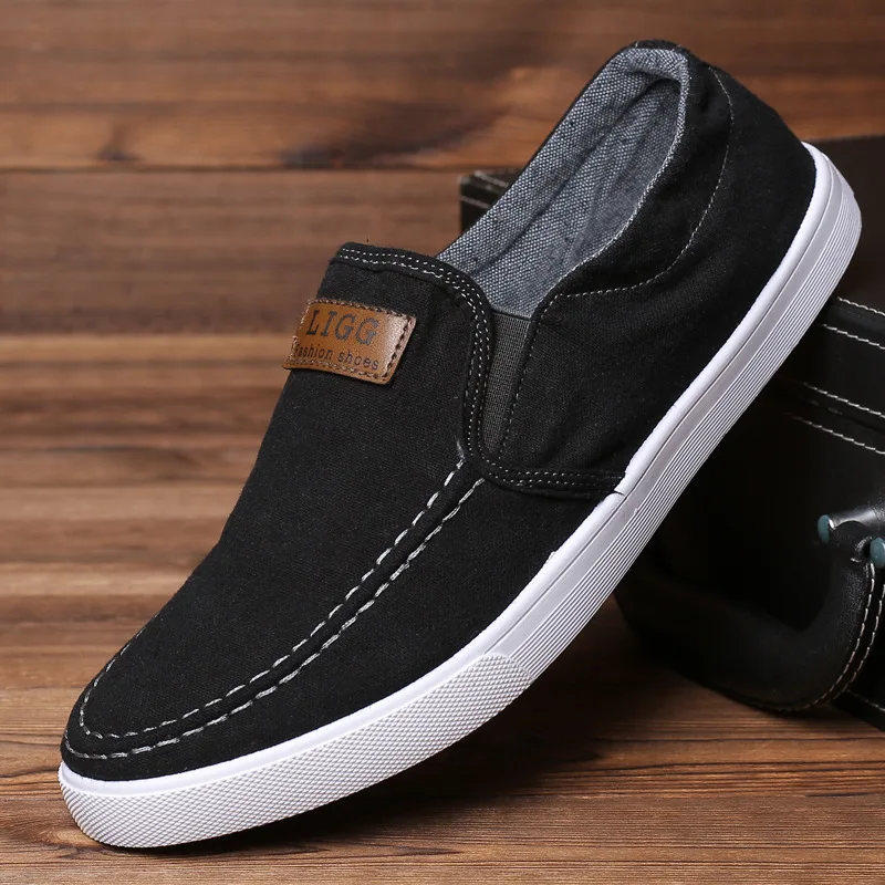 Новинка Джинсовая мужская повседневная обувь Удобная парусиновая Мужские