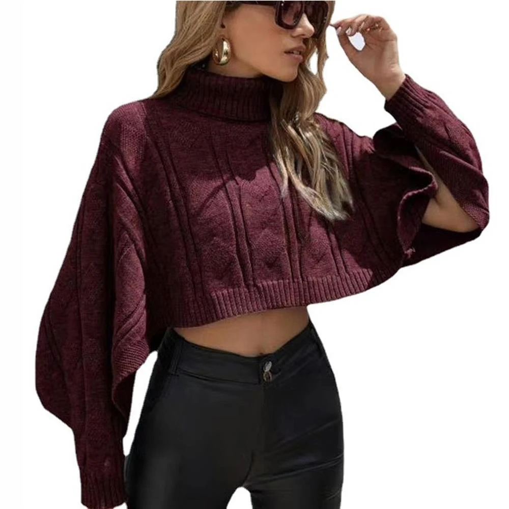 

Outdoor Sexy Bare Belly Outfit Pullover Streetwear Short Crop Sweater Autumn Women's Casual Loose Top Coat Sweaters