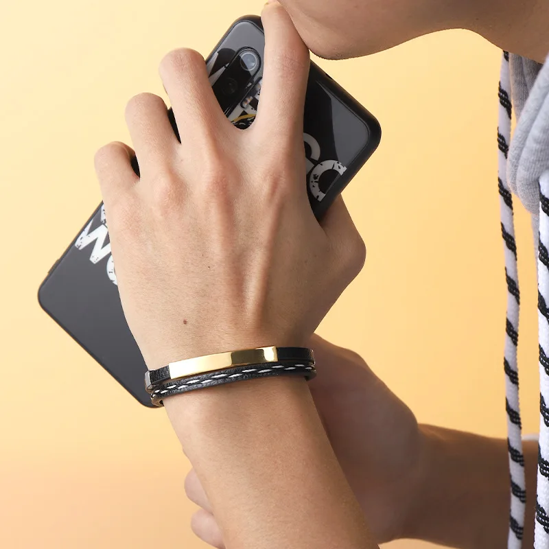 Простой новый кожаный браслет ручной работы популярные ювелирные изделия для