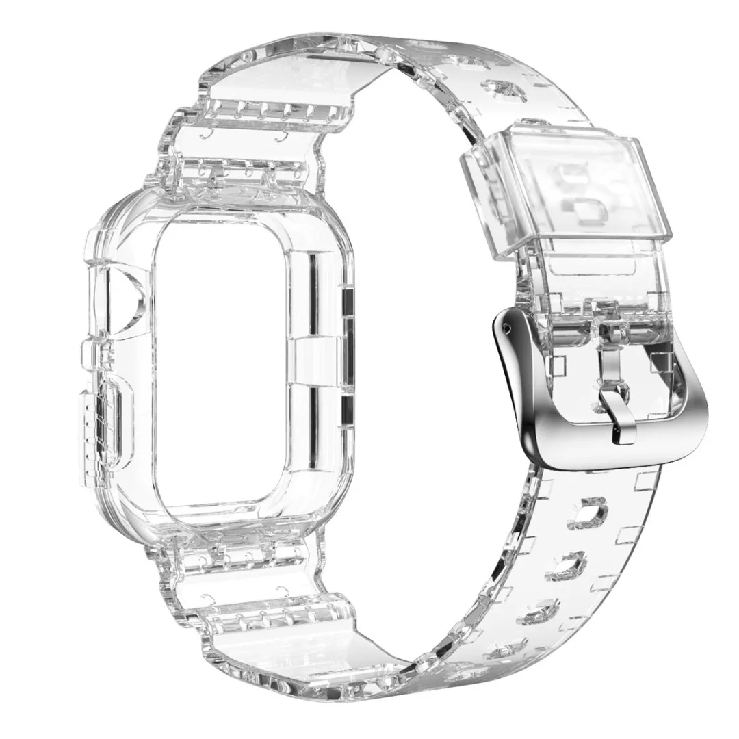 Прозрачный ремешок для iWatch Apple Watch Series 6 5 4 3 40/44 мм модный ТПЭ прозрачный чехол