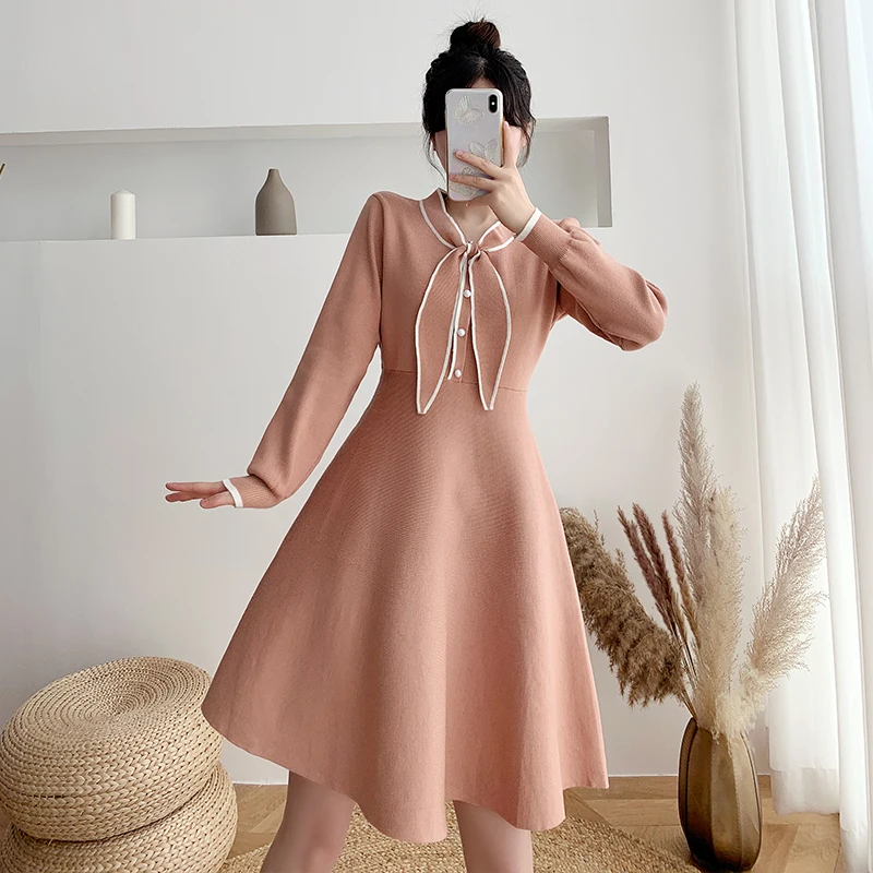 

robe ete femme 2020 autumn Women pullover Casual Sweater kint bodycon Dress robe femme Vestidos vrouw jurk kobieta sukienka