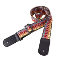 national style adjustable handmade braid guitar ukulele strap belt with pu leather ends musical instrument guitar accessories