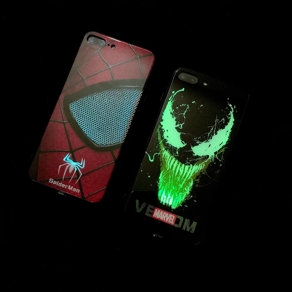 Venom Железный человек входящий вызов умный индукционный с подсветкой чехол для телефона iPhone XS MAX XR X 7 8 6S Plus Мультфильм Крутой чехол