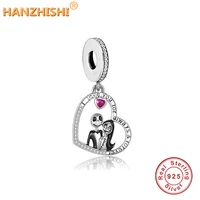 authentic 925 sterling silver skull couple heart dangle beads charms fit original brand charm bracelet jewelry women berloque