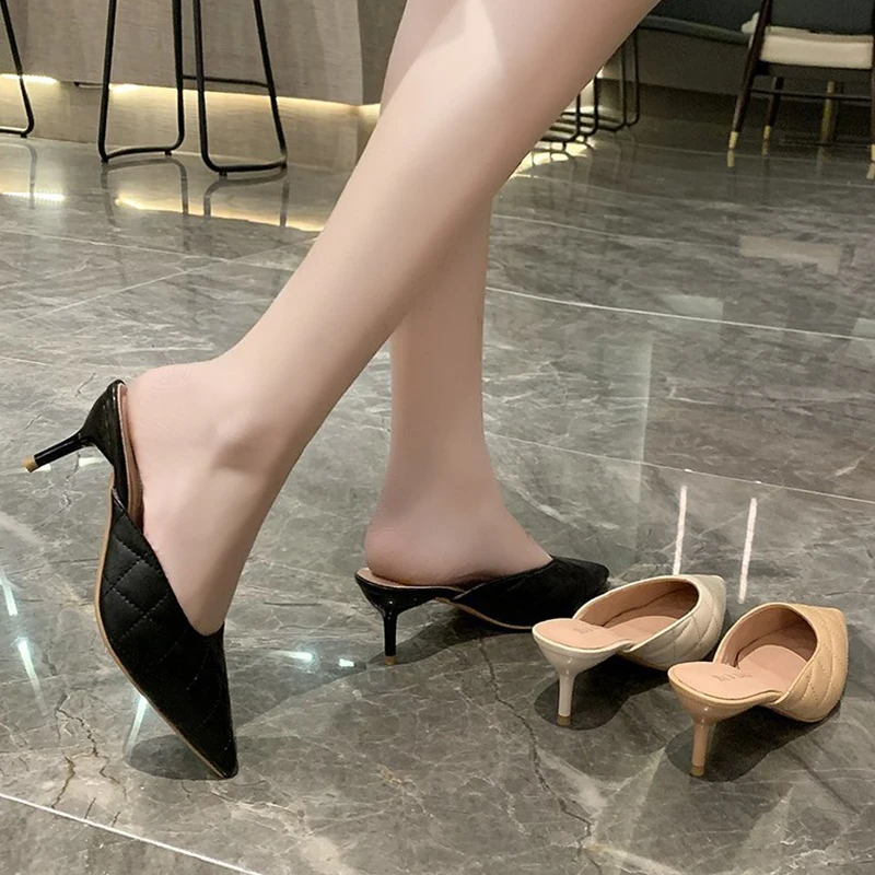 

2021 Women Heels Office Shoes New Women Pump Heels Temperament Stripper Heels Fetish Slip on Sandals Ladies Women Shoes