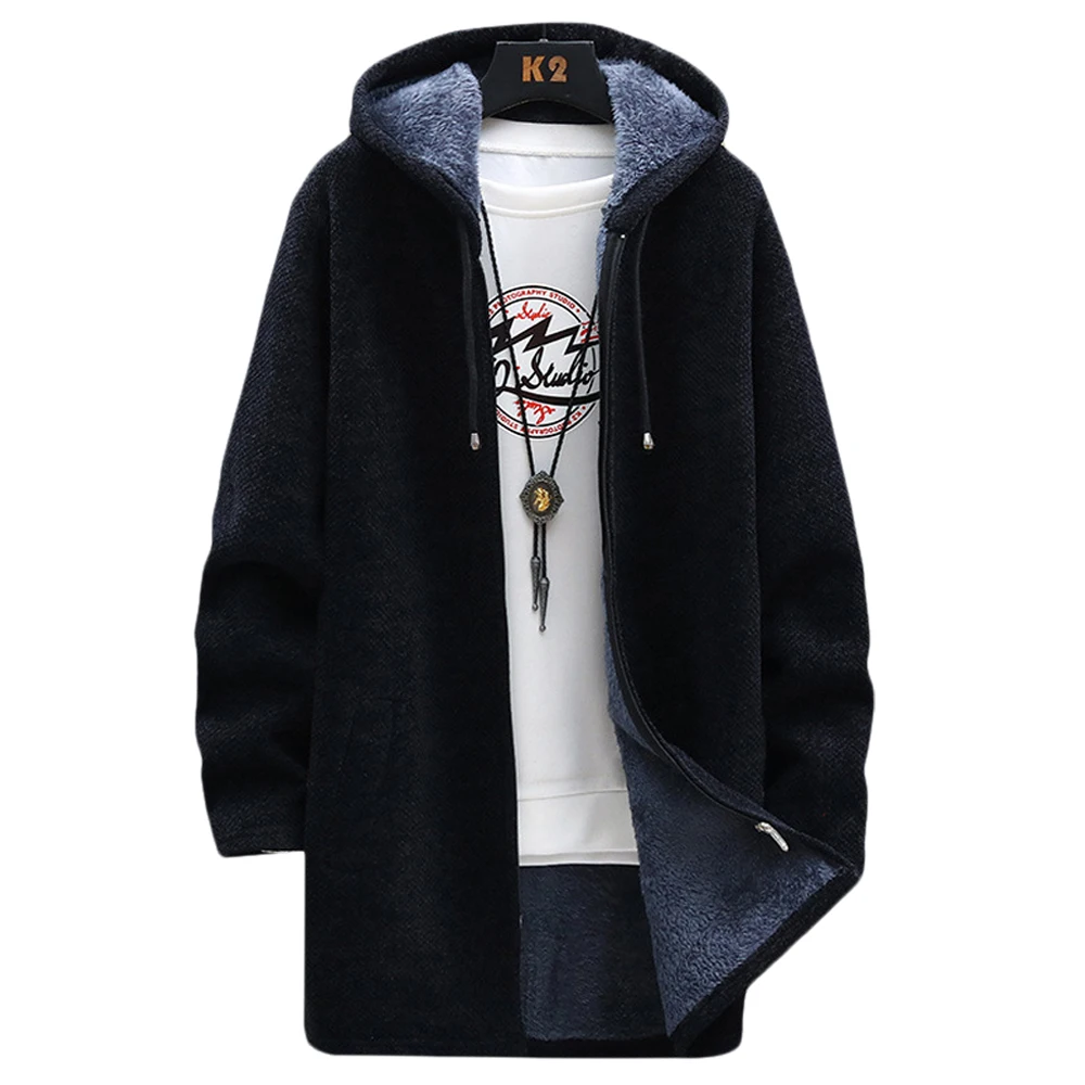 

Зимнее пальто, Мужская толстовка, флисовый свитшот на молнии с капюшоном, теплый Топ с длинным рукавом, Повседневная Толстовка, Мужская одеж...