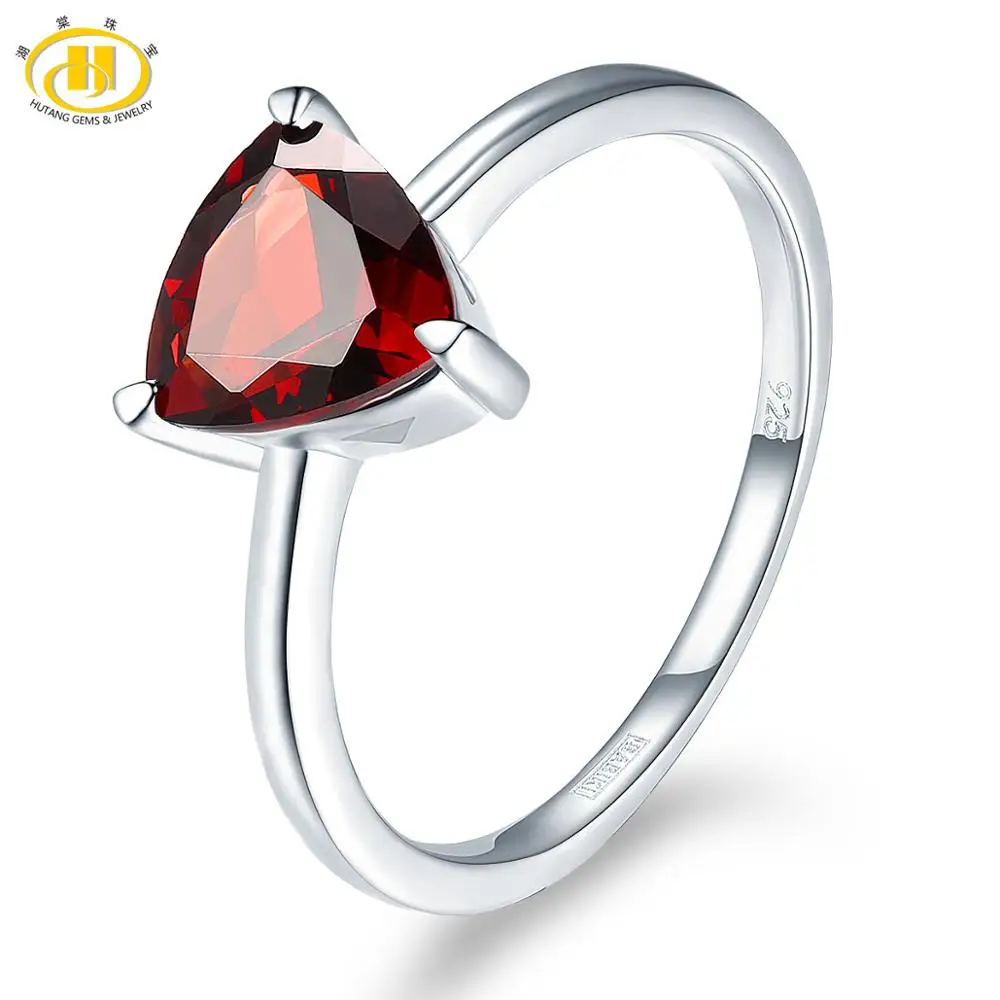 Garnet Hutang обручальное кольцо натуральный драгоценный камень розовый кварц Твердые 925 пробы серебро ювелирные изделия рождественские подарки подарок Размер - Цвет камня: Garnet