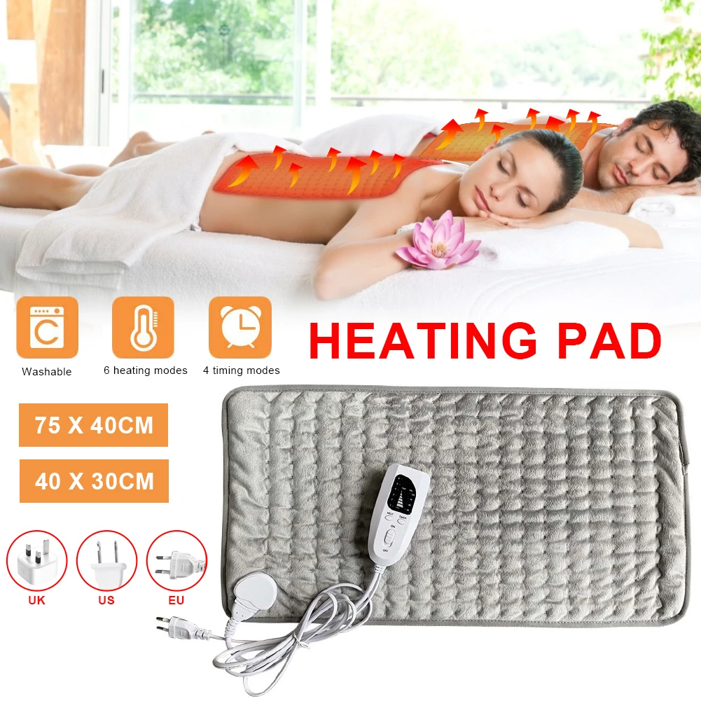 

120W Electric Heating Pad For Pain Relief Electric 6 Heat Setting For Back, Shoulder, Neck, Back, Spine, Leg