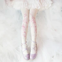antique style lolita lolita socks cherry blossom patyhose stockings girls outer wear stockings autumn and winter