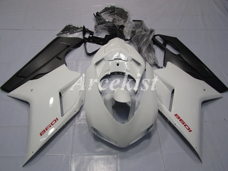 

New ABS Whole Fairings kit Fit for Ducati 848 evo 1098 1198 2007 2008 2009 2010 2011 07 08 09 10 11 Bodywork set white black UK
