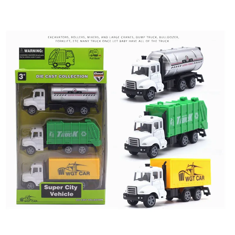 3 шт./компл. 1:64 Комплект из трех частей сплава-пожарная техника грузовик для