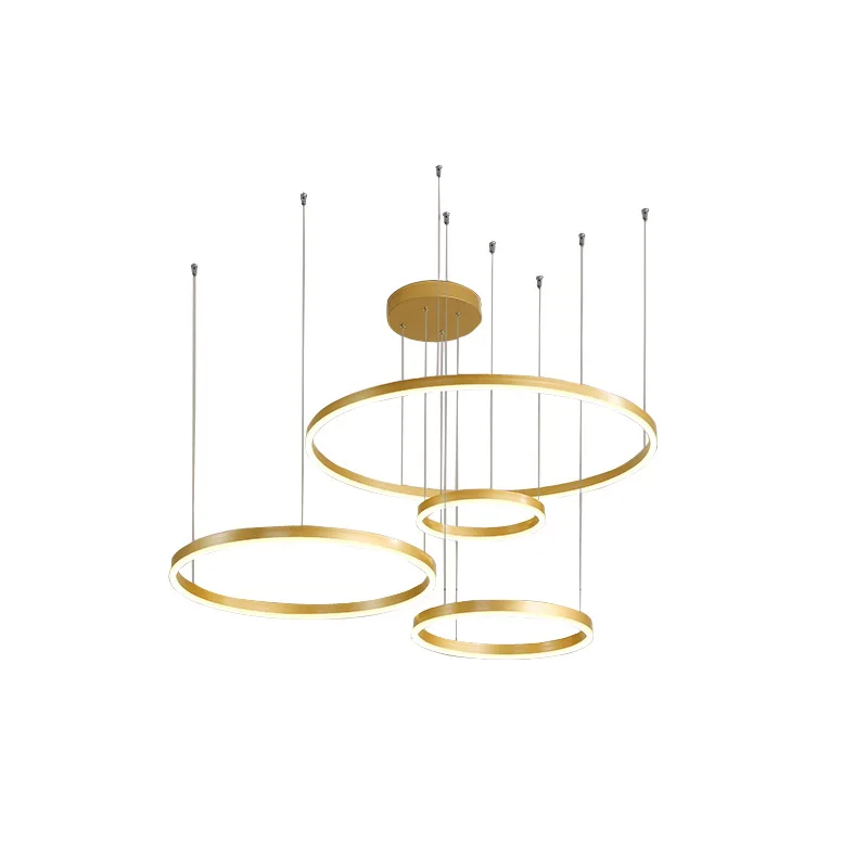 

Modern 2021 Chandeliers Lights For Living Room Dining Room Bedroom White Round Rings Indoor Lighting Hanging Lamps Chandelier