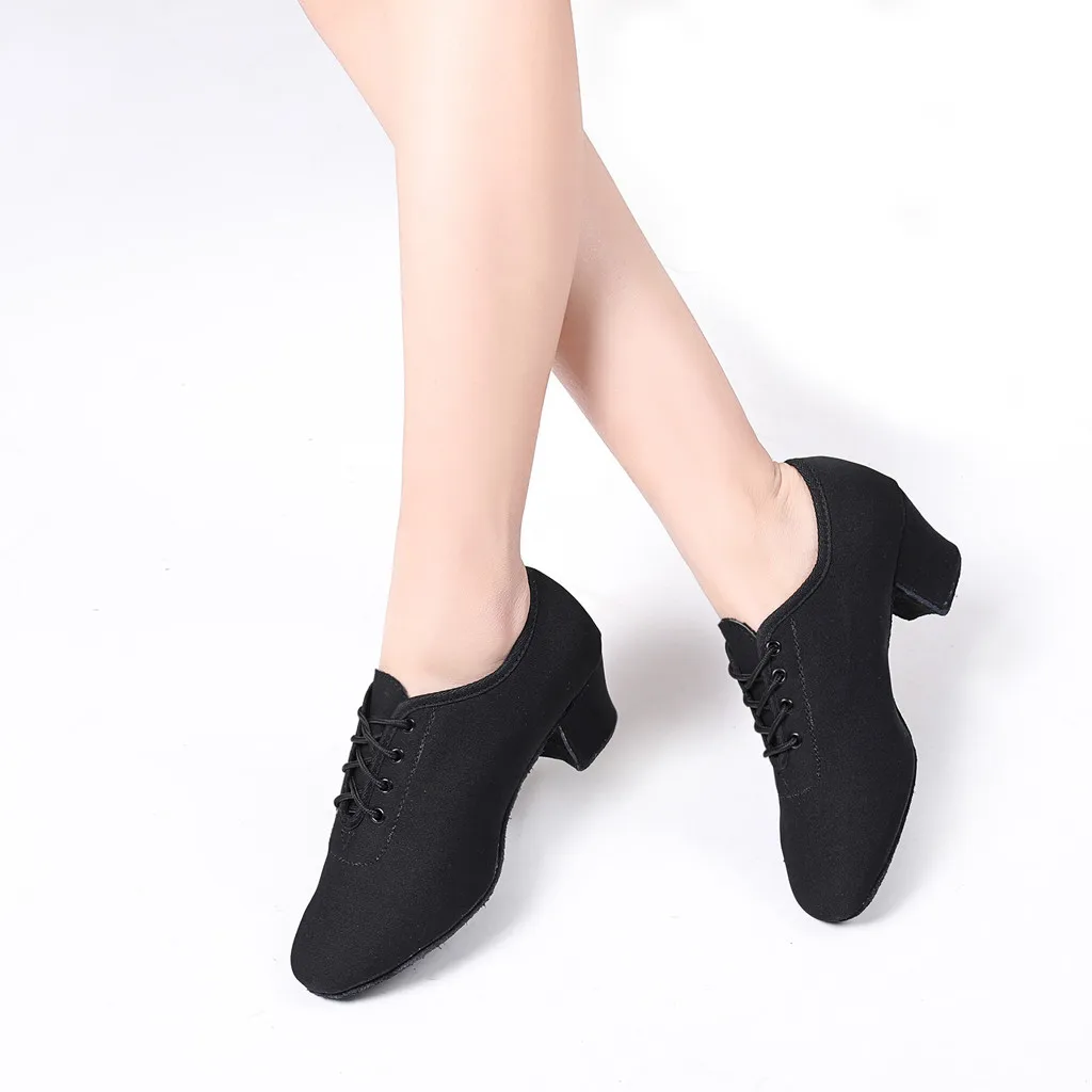 Удобная женская обувь на низком каблуке Танцевальная Обувь для бальных танцев