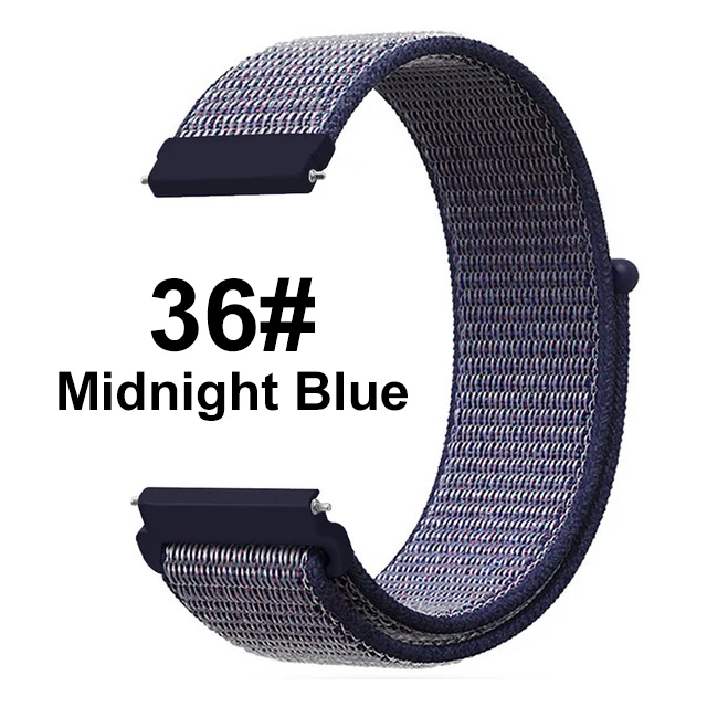Midnight Blue UEBN 20 мм 22 мм нейлоновый спортивный ремешок для Garmin Vivoactive 3 4 Venu/GarminMove/Forerunner 245 645 ремешок для наручных часов - Цвет ремешка: Midnight Blue
