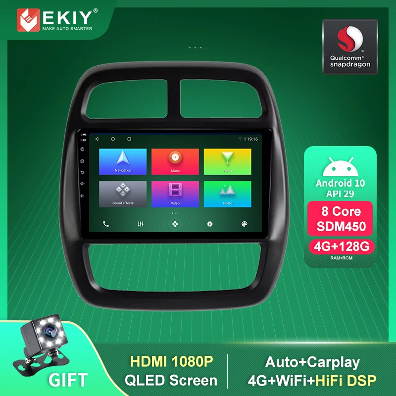 

2 Din 128G Car Radio For Renault Kwid 2015-2019 Multimedia Video Player Navigation GPS 4G WiFi Stereo Video Android 10.0 No DVD