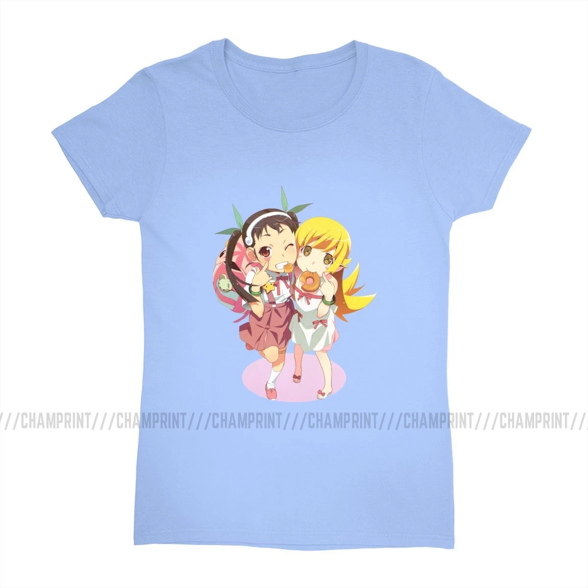 Женские футболки с изображением японского аниме Monogatari Shinobu Hachikuji женская одежда в