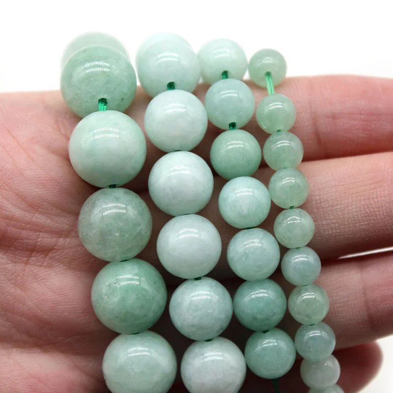 Natural Burmese Jades Stone Beads Loose Spacer Beads 6 8 10 12mm For Jewelry Making DIY Bracelet Necklace Accessories 15'' images - 6