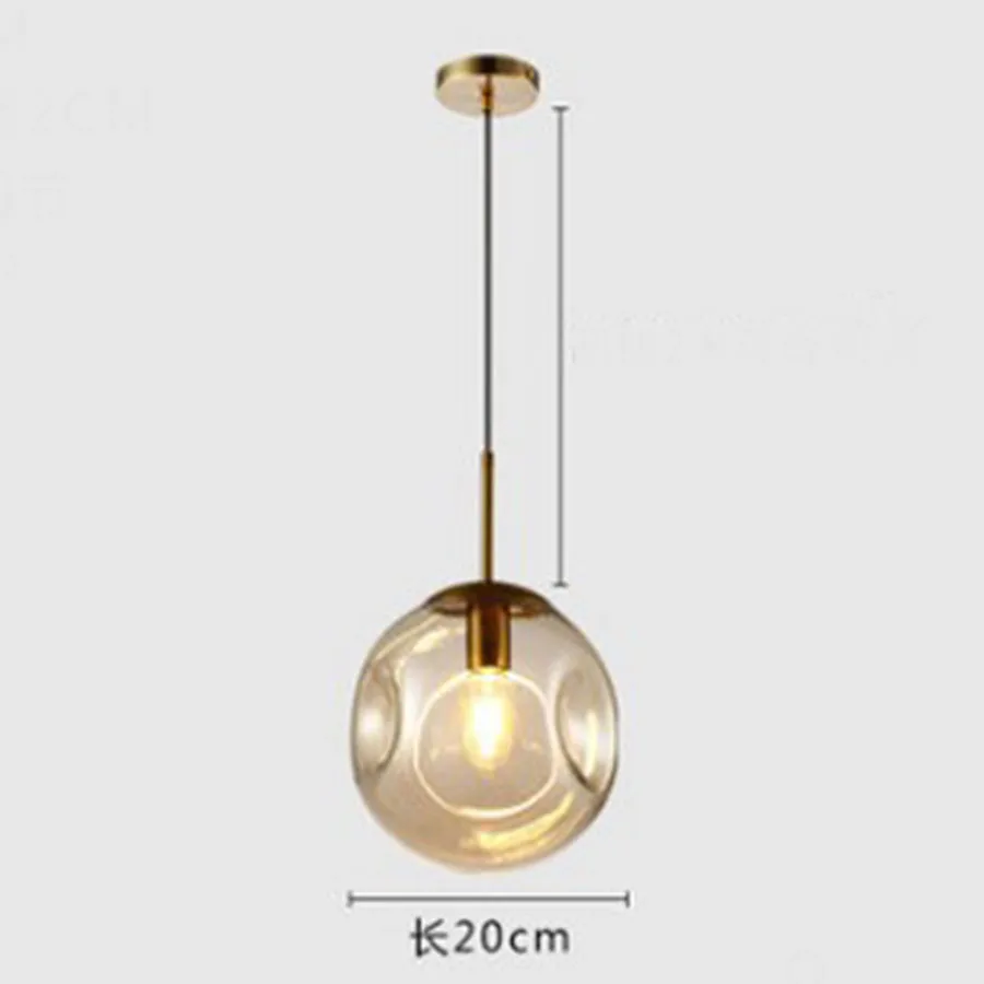 

E27 Nordic Glass Ball Pendant Lights Modern Uneven Glass Ball Hanging Light Showroom Sitting Room Decor Light Fixtures