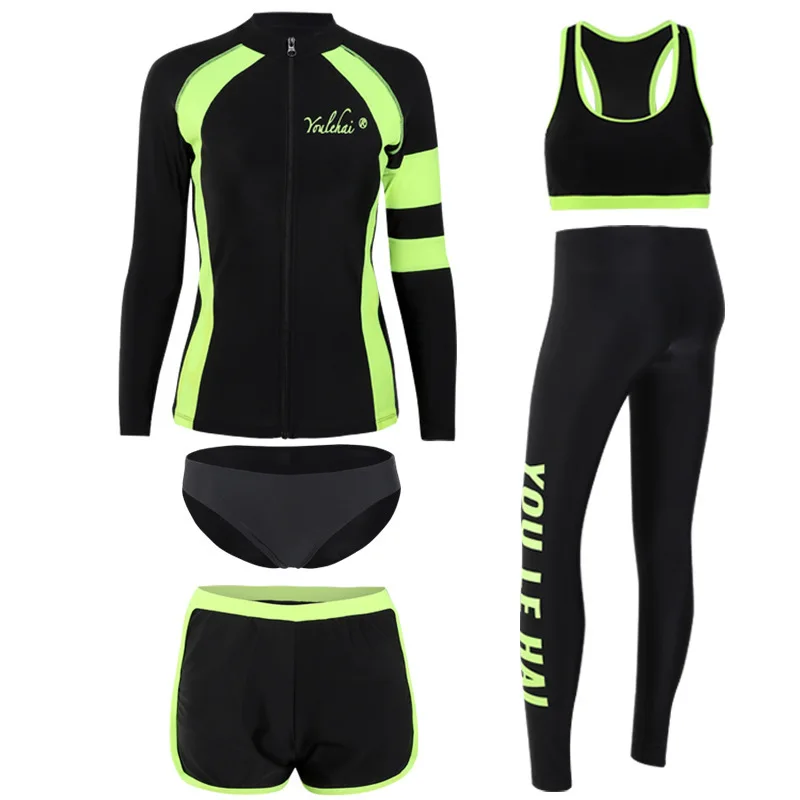 Женский купальник с длинным рукавом и молнией большие размеры | Спорт