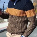 Мужской трикотажный пуловер с длинным рукавом и V-образным вырезом