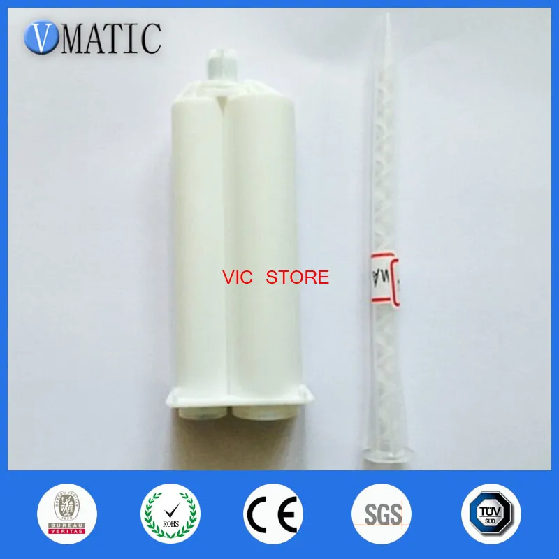 

Free Shipping Two Component Plastic Cartridge 50ml/cc 1:2 And Ma Static Mixer 6.3-21S For Dispensing Caulk Gun